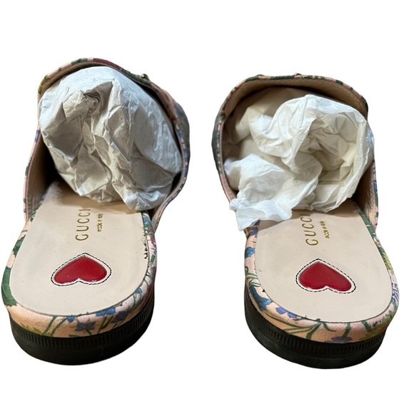 Gucci Princetown Floral Pink Mules Loafers Slip On - Picture 7 of 8